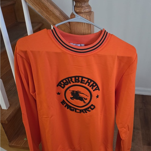Burberry Other - Burberry Orange Long Sleeve Logo Pullover with Black Trim